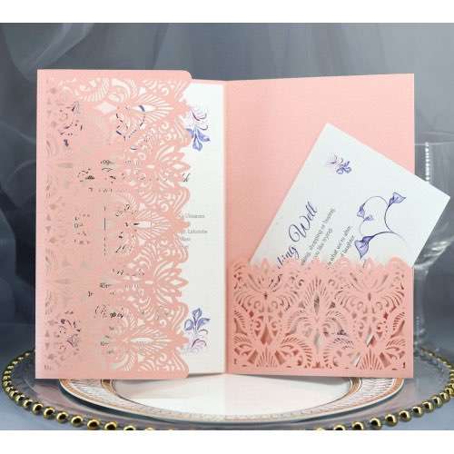 Elegant Invitation Business Invitation Laser Cut Iridescent Paper European Style